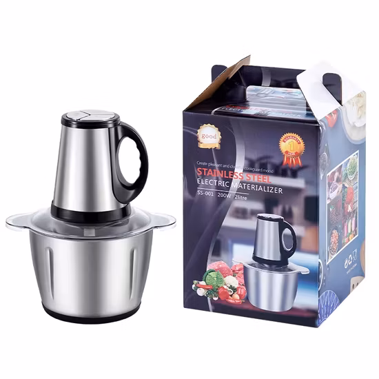 Picadora de carne eléctrica de acero inoxidable para el hogar, picadora de carne y verduras, precio de fábrica, la mejor Mini, 2L, 3L, a la venta