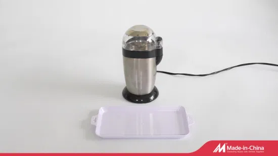 Molinillo de café de plástico eléctrico, utensilios de cocina, molinillo de nueces con hoja SUS y tapa transparente (8832D)